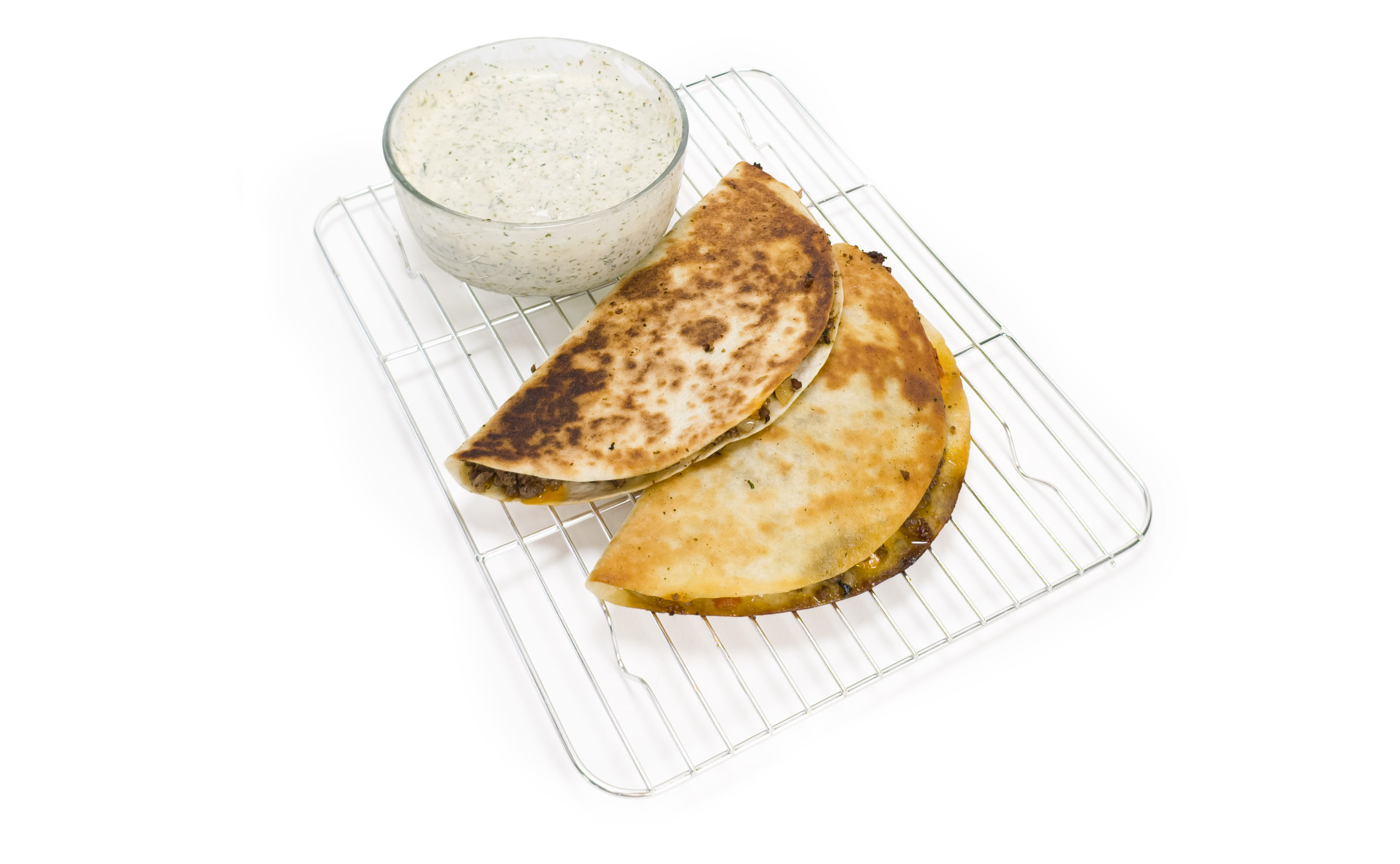 quesadilla with ranch dip